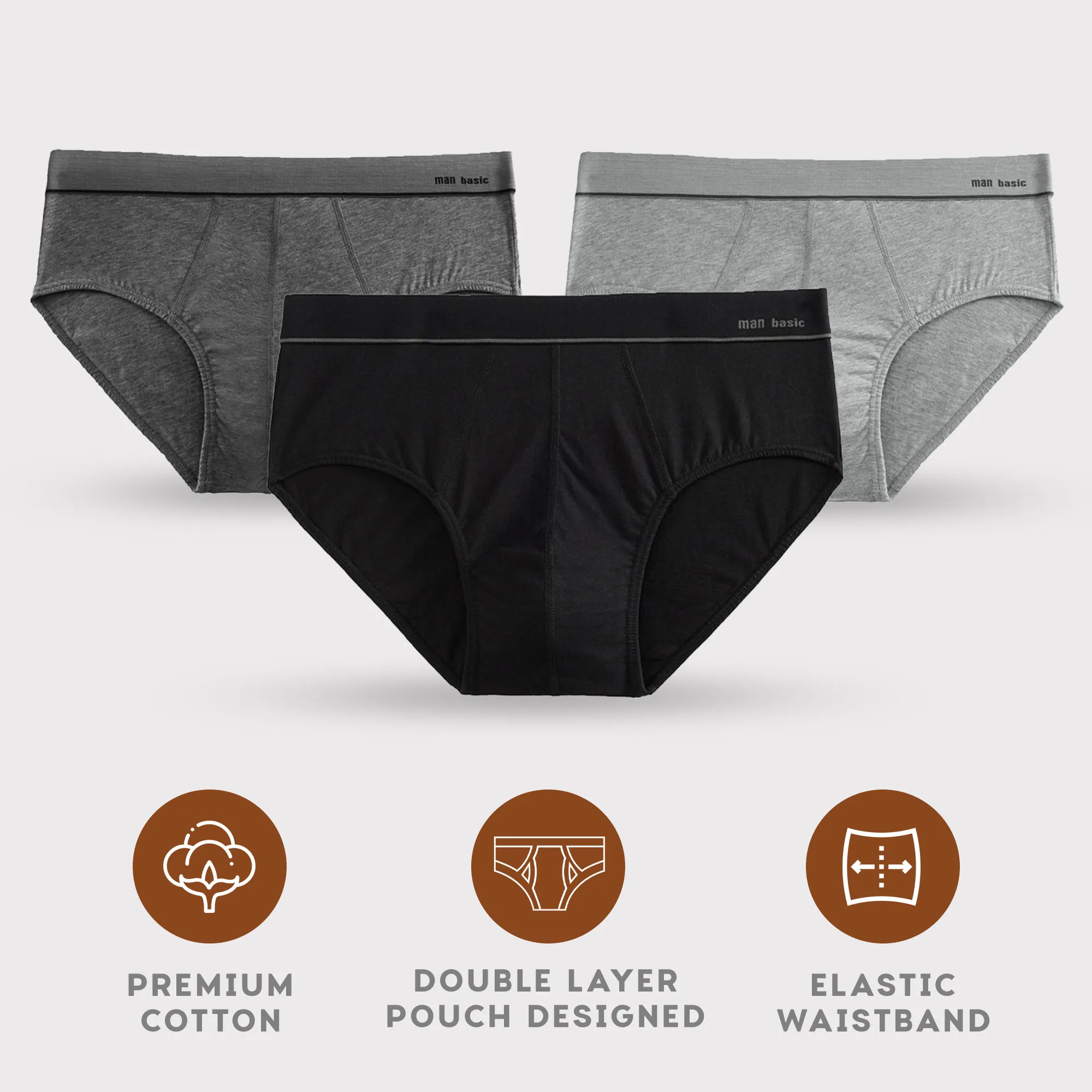 VANEVER 3Pcs Men’s Cotton Design Slip Briefs, Men Jockstrap Pant Comfortable Slip Underpants, Breathable Cotton Mens Underwear fashion unique original design men s underwear low waist sexy pu boxers leather boxers stage performance