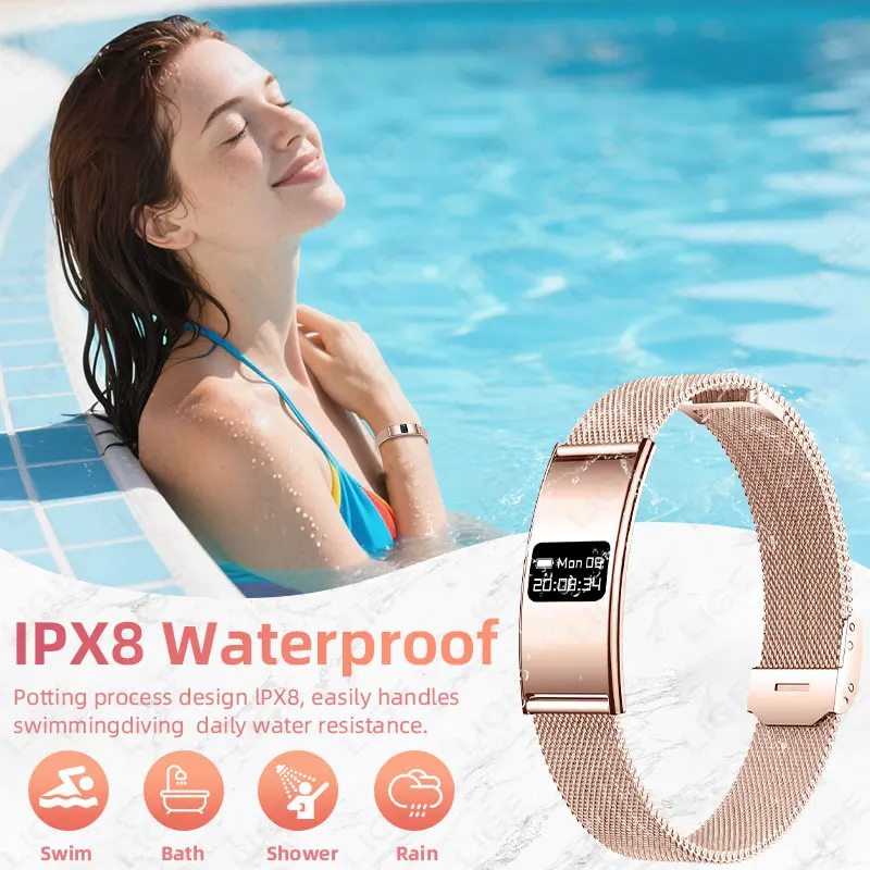 LIGE Ultra-thin Sport Smart Bracelet HRV Blood Oxygen Stress Test Health Monitor Fitness Band Pedometer Call Reminder Smartwatch