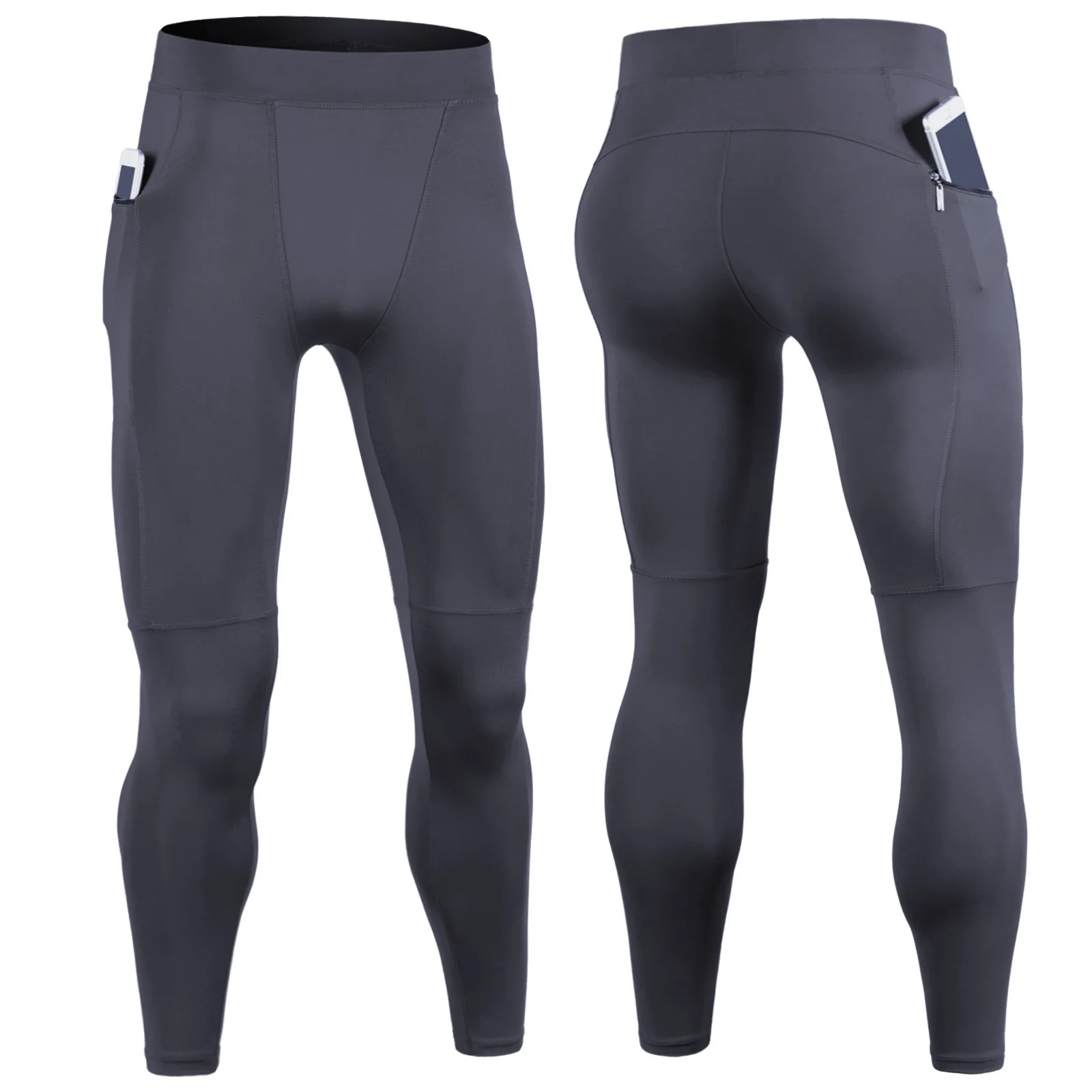 Fitness Pants Men's Quick Dry Black Sports Tights Training Running Yoga Leggings Summer