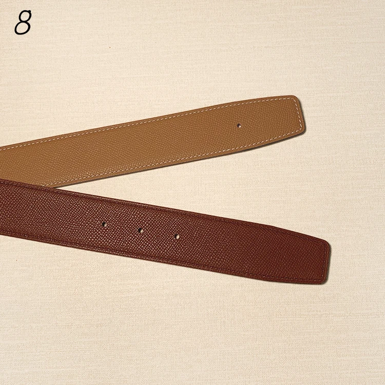 2026 WITHOUT BUCKLE 3.8cm two sides high quality men women belt genuine leather trousers first layer 16 colors