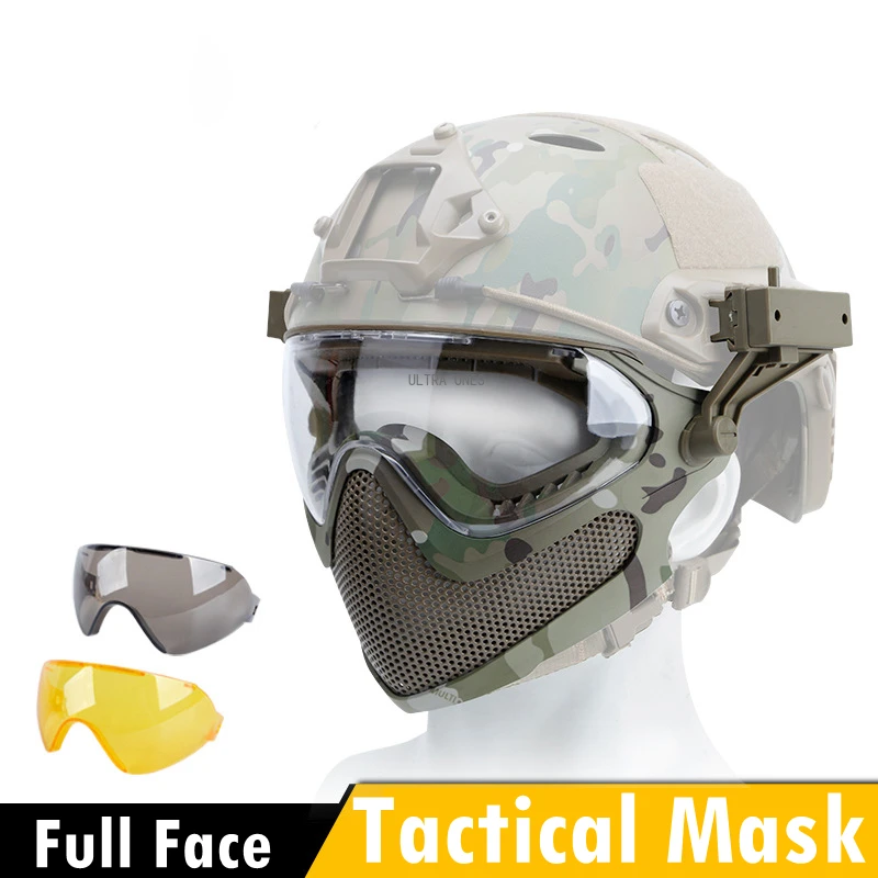 Máscara Táctica CS Con Gafas De Protección – Completa Para Airsoft Y Paintball, Resistente, Cómoda Y Transpirable, Ideal Para Nerf Y Halloween
