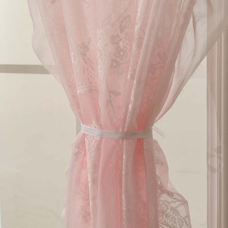 Lace Sheer Curtains with Scallop Ruffle Edge for Living Room Farmhouse Rustic Vintage Floral Embroidered Voile Panels Rod Pocket 5