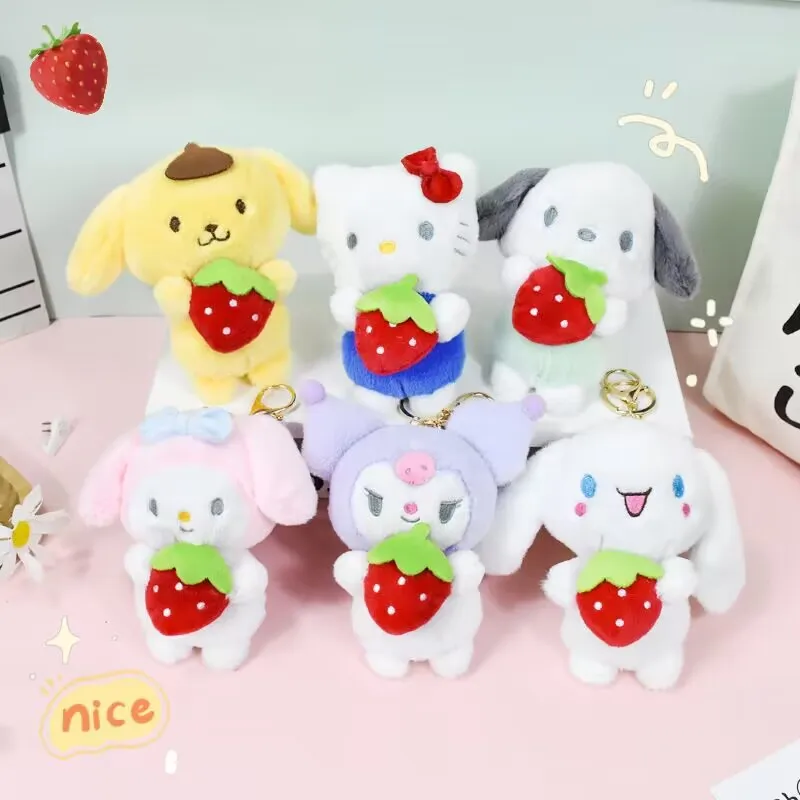 

Sanrio Kawaii Plush Toy Kuromi Hangyodon Cinnamoroll Plush Pendant School Bag Doll Pendant Anime Doll Collection Surprise Gift