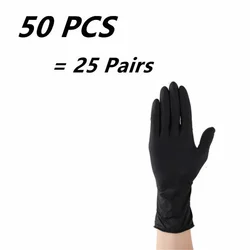 Kids Disposable Nitrile Gloves - Latex-Free, Multi-Purpose Household Gloves for Crafting, Painting, Gardening, and Washing (Kids Black 50PCS)
