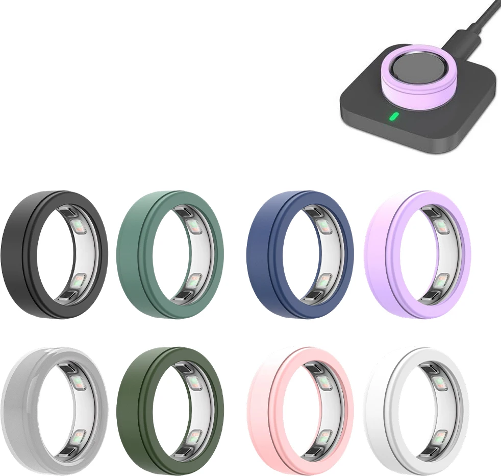 Custodia in silicone per Oura Ring5, colore solido, antigraffio, elastica, protettiva, per protezione quotidiana, accessori di ricambio per smart ring - immagine 2