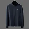 High-end four-sided men's casual coat autumn high-end fashion elastic stand collar cardigan sport suit men 3