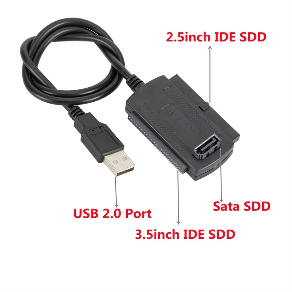 Lcckaa-sata para Usb Ide Adaptador Disco Rígido Cabo para pc Portátil Usb 2.0 Sata 5.25 S-ata 25 Polegadas em 1 - Imagem 6
