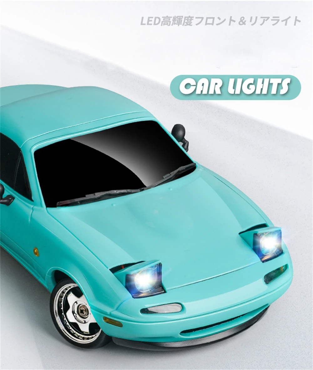 LDRC 1804 RTR 1/18 2.4G RWD RC Car Drift for Mazda MX-5 Gyro LED Light On-Road Full Proportional Alloy Body Shell Racing Vehicles Models Toys