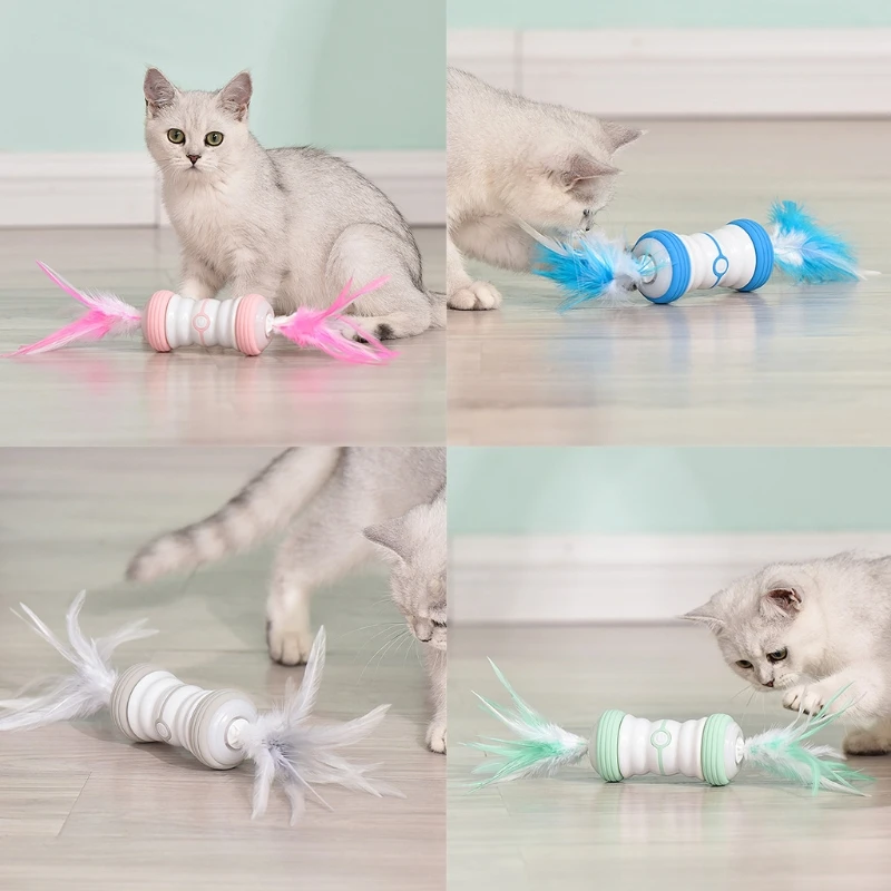 

Small Robot Toy for Cats to for Play Colorful Light Teaser DIY Craft Art X3UC
