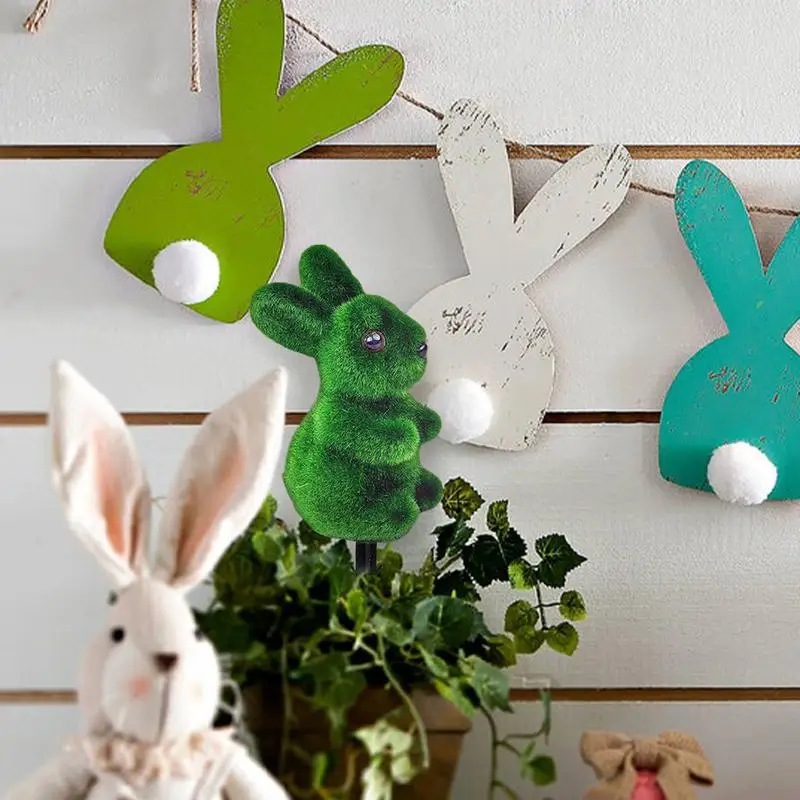 Easter Bunny Yard Stakes Rabbit Flower Pot Stakes Easter Spring Theme Animal Sign For Flower Pots Walkways Patios