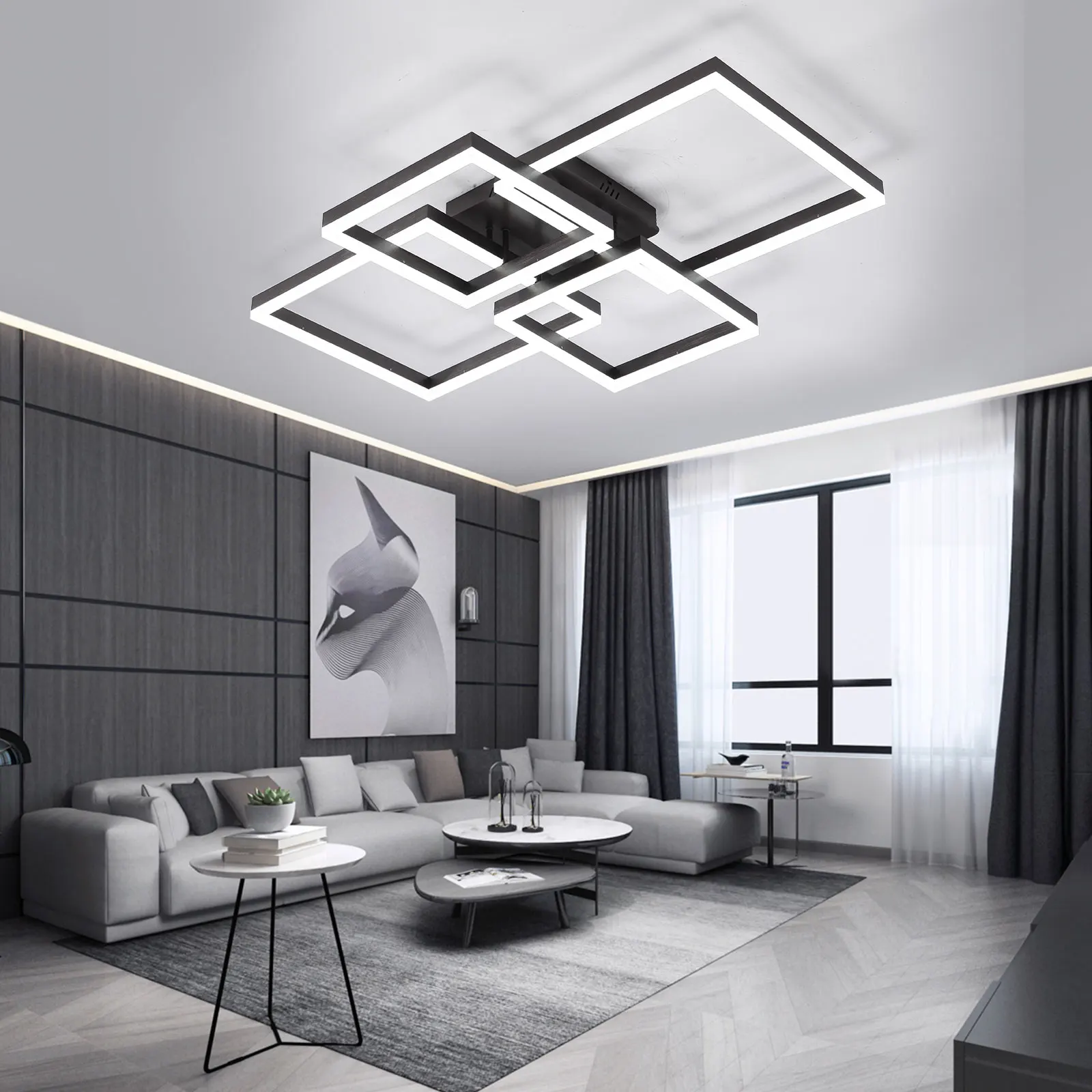 

Rectangle Acrylic Aluminum Modern Led Ceiling Lights For Living Room Bedroom Brown Led Ceiling Lamp Fixtures