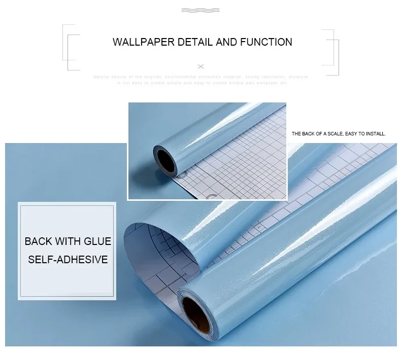 Description Picture 3 of itemWhite DIY PVC Self-Adhesive Wallpaper Old Furniture Decoration Sticker Kitchen Cabinet Moisture-proof Waterproof Wallpape