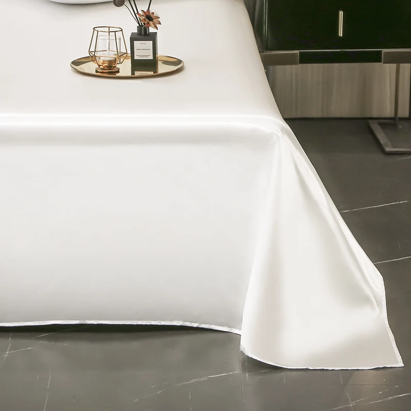 High End Satin Sheets, Soft And Comfortable Solid Color Sheets, Luxurious Single And Twin Bed Sheets 2
