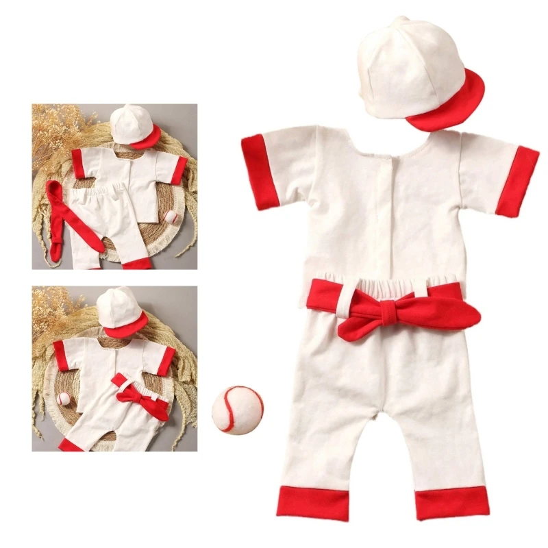 

Baby Photo Suit Newborn Baseball Costume Pants Hat Photostudio Posing Clothes
