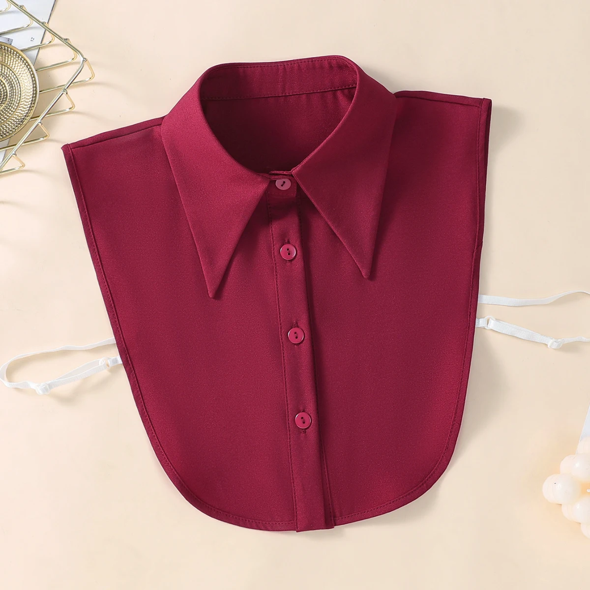 Fake collar women's encrypted chiffon three piece set