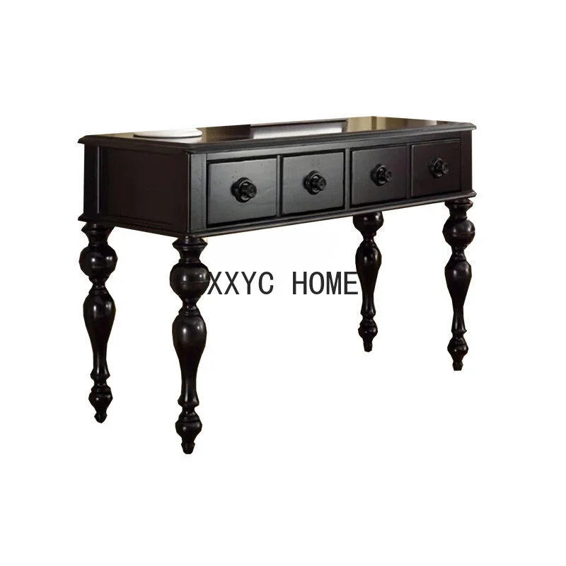 

American Country Retro Tables Console Living Room Wall Decoration French Home Solid Wood Entrance Cabinet