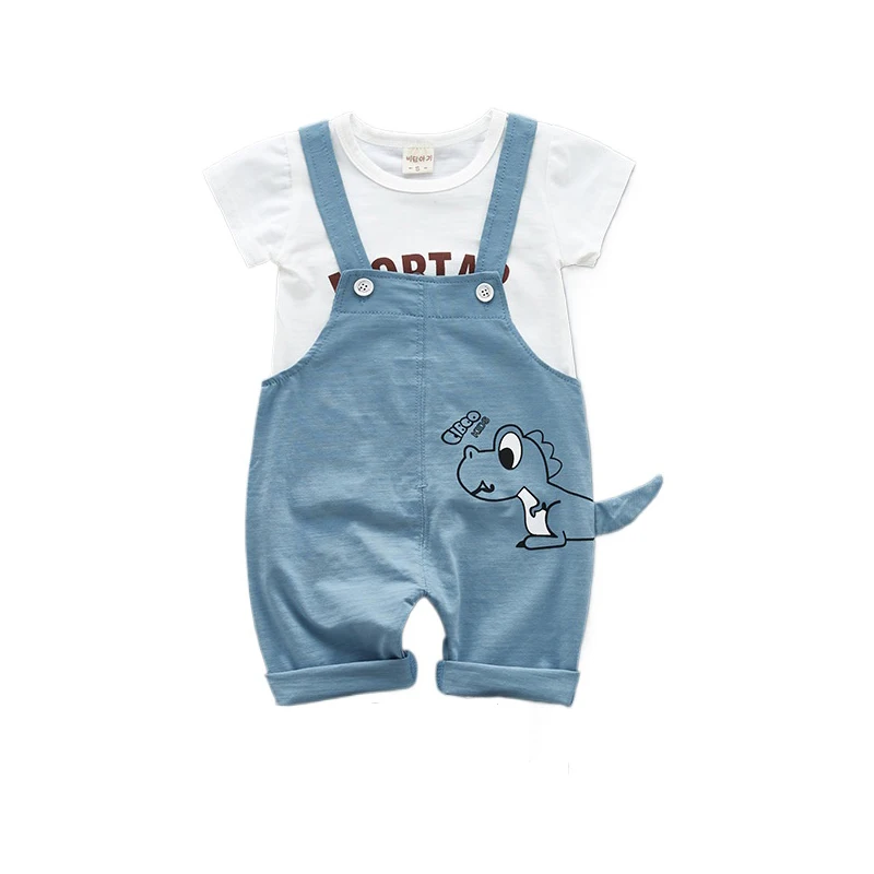 Summer Toddler Baby Boys Clothes Short Sleeve Cotton T-shirt& Overalls For Infant Boy Casual Clothing Costume Kids Tracksuit kids clothing set kids t shirt