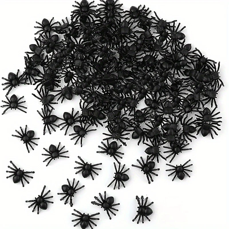 100/50 Stück realistische Spinne Weihnachten Halloween Dekoration Kunststoff Mini Spinne schwarz gruselige Spinne Streich Spukhaus Dekorationen