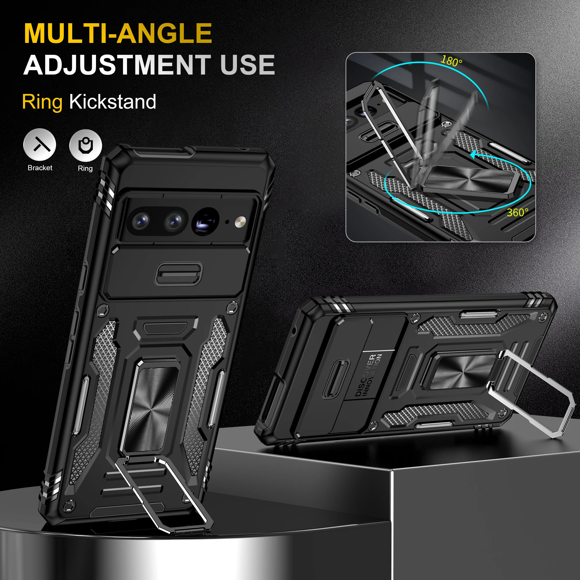 Military Grade Protection Cover With Slide Camera Cover For Google Pixel 7 7Pro 7A Google Pixel 8 8Pro Case Bags & Storage Items Waterproof phone cases