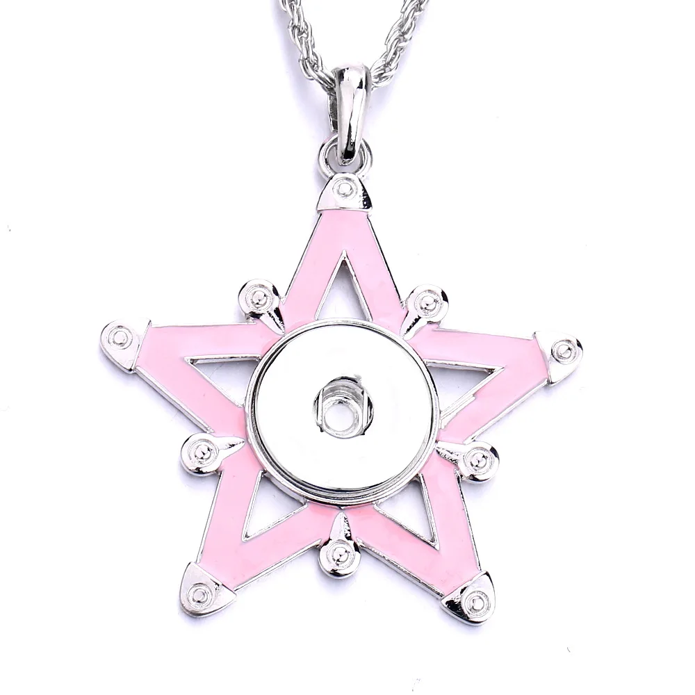 10pcs Metal Star Snap Button Necklaces Fit 18mm Snap Buttons Jewelry for Women