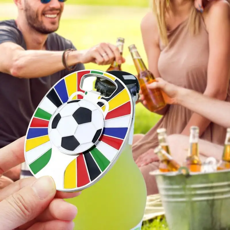 2024 유럽 컵 축구 냉장고 자석, 휴대용 포켓 맥주 병따개, 파티 찬사