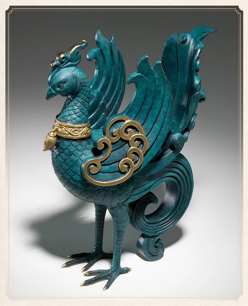 

Латунная скульптура талисман благоприятный удачи класса люкс для дома и офиса художественная статуя ZHU QUE ручная гравировка