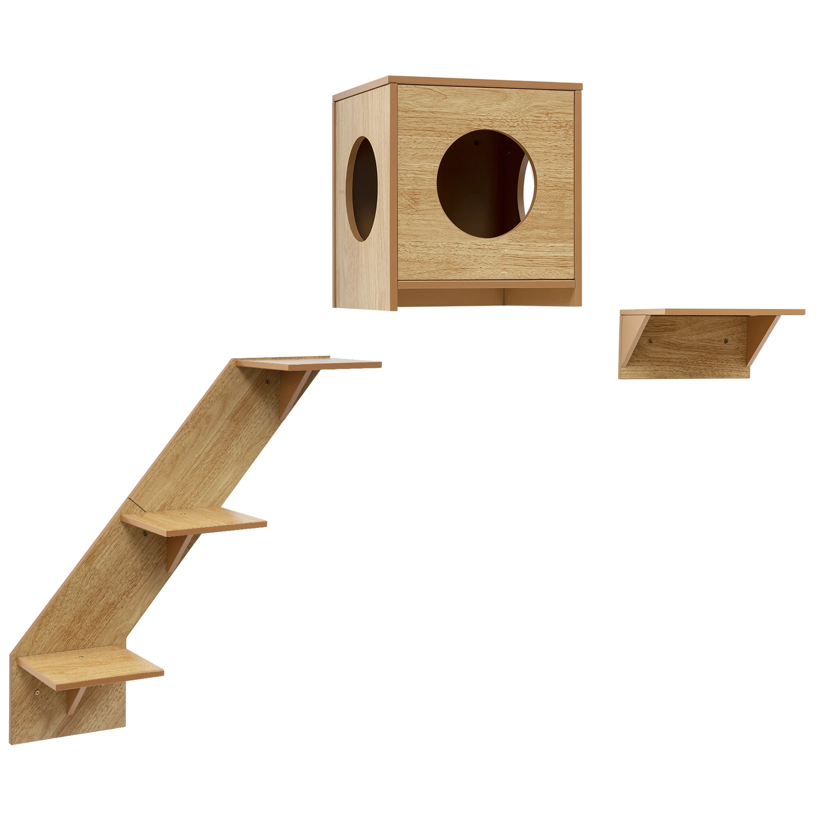 Eugad3partClimbingWallMountedCatFurnitureWoodenCatShelves