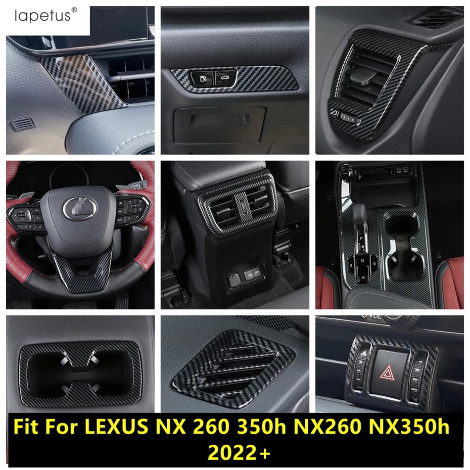 

Carbon Fiber Gear Panel Water Cup Holder Steering Wheel Frame Decor Cover Trim For LEXUS NX 260 350h NX260 NX350h 2022 - 2024