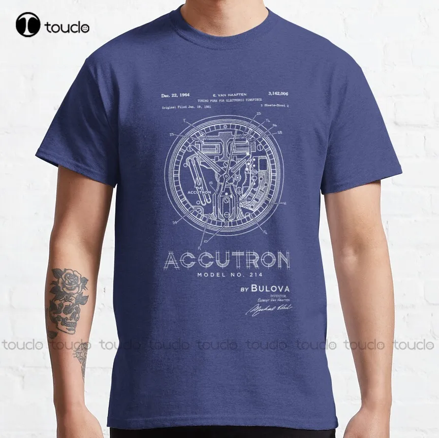 Accutron 214 Blueprint Patent Classic T-Shirt Mens Tall T-Shirt Regalo Personalizzato Cotone Traspirante Xs-5Xl Streetwear All Seasons Tee