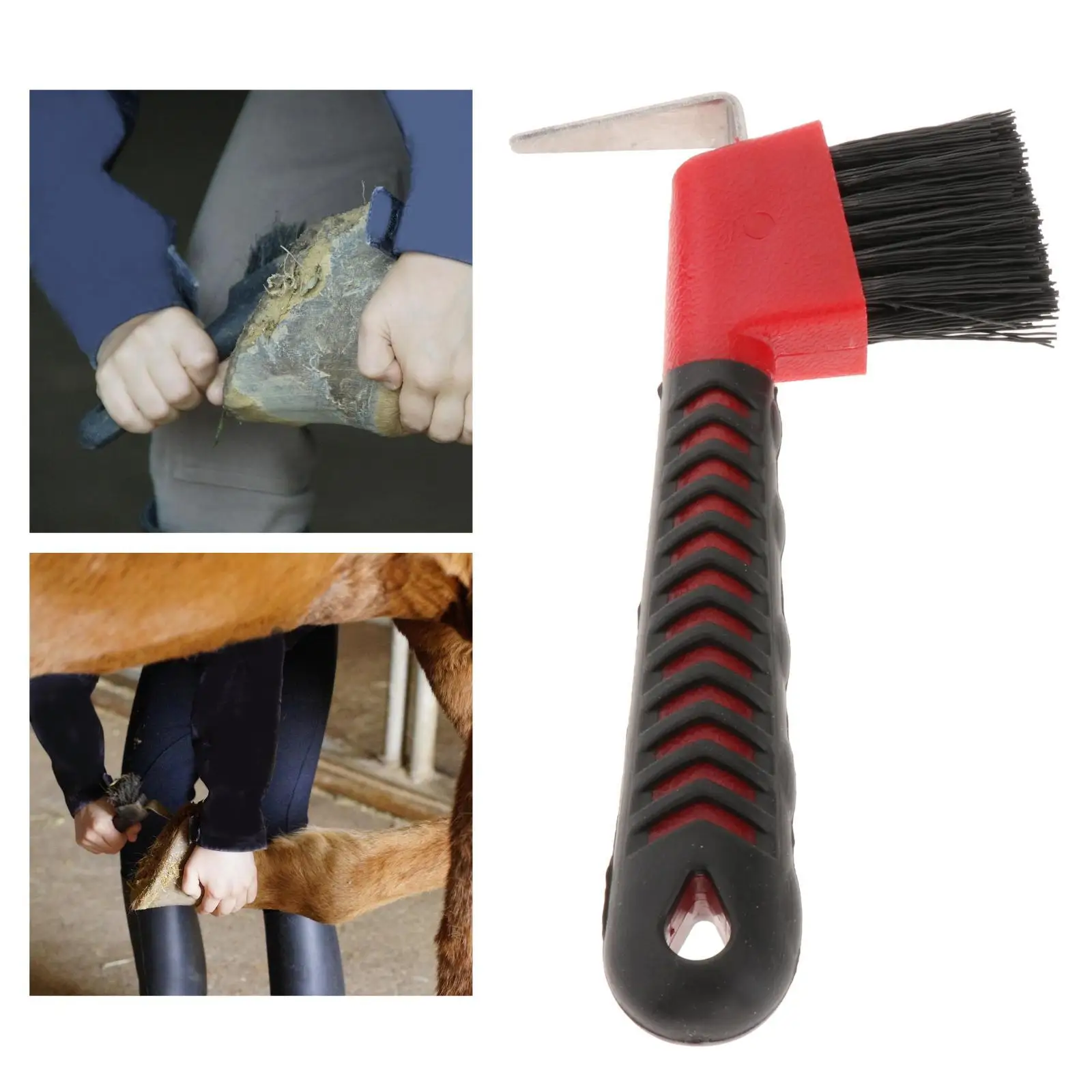 Horse Hoof Brush Hoofpick Brush Cleaning Brushing Grooming Tool Soft Grip Equestrian Equipment for Work Boots Supplies 2