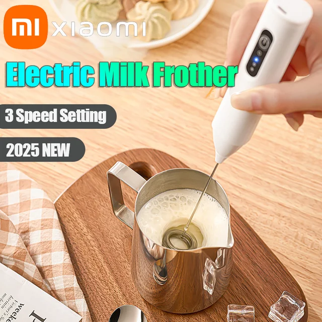 XIAOMI Montalatte Elettrico Mini Palmare Senza Fili Potente Tipo-C Ricaricabile Convenienza Caffè Latte Frusta Fruste Da Cucina 1
