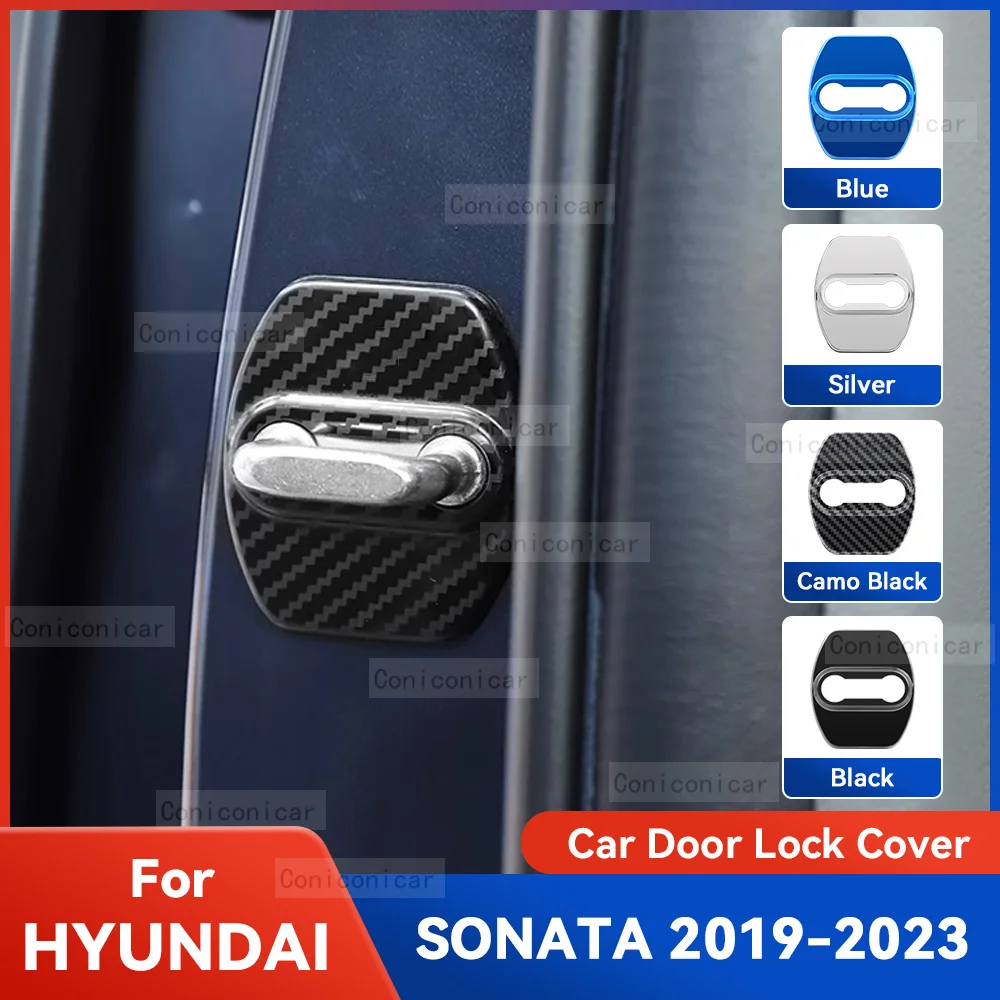 

Auto Car Door Lock Protect Cover Emblems Case Stainless Steel Decoration For HYUNDAI SONATA 2019-2023 Protection Accessories