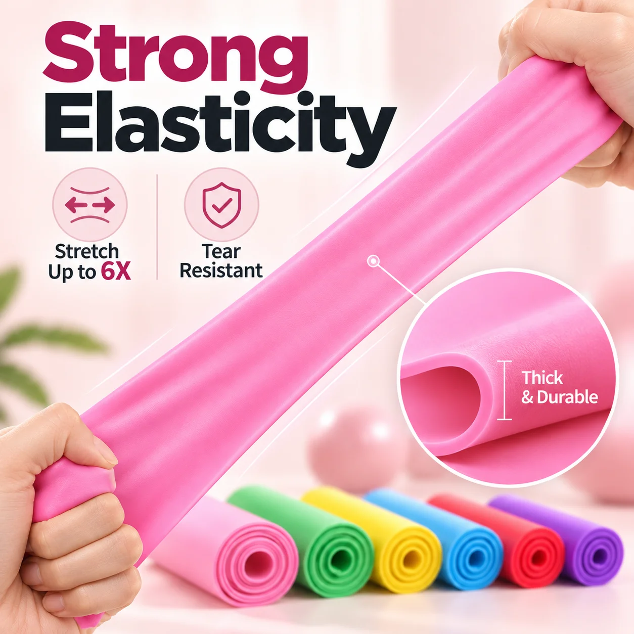 Elastic Yoga Resistance Band for Fitness and Strength Training