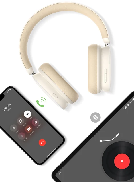 Baseus H1 Cascos Inalámbricos con Cancelación de Ruido Activa, Auriculares  con Bluetooth 5.2, ANC de 42dB