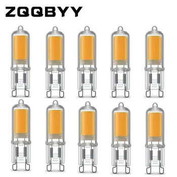 G9 COB LED 램프 유리 전구, 차가운 흰색, 따뜻한 흰색 램프, 홈 샹들리에 스포트라이트, AC 220V, 7W, 9W, 12W, 15W, 10 개