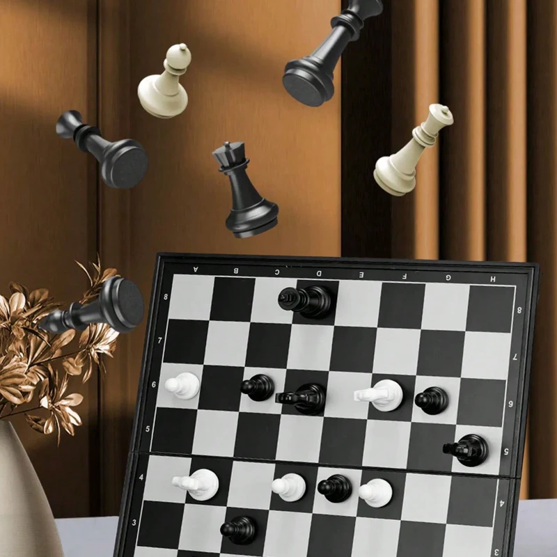 Magnetic Chess Set Magnetic PVC Chess Set Felted Game Board 27cm*27cm Interior Storage Adult Kids Gift Family Game Chess Board