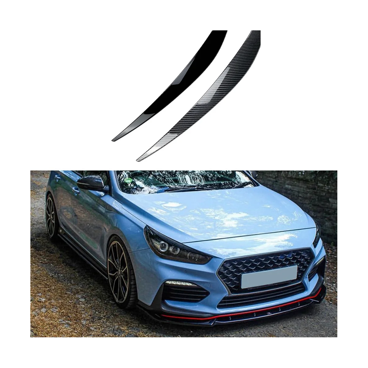 

Наклейка на переднюю фару из углеродного волокна для Hyundai I30 I30N MK3 2017-2019