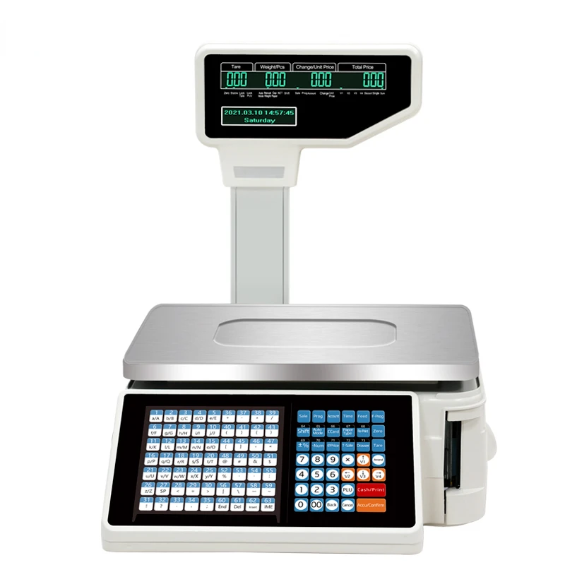 

Barcode Label Printing Scale Digital Weighing Cash Register Scale 30kg Supermarket Price Computing Scale