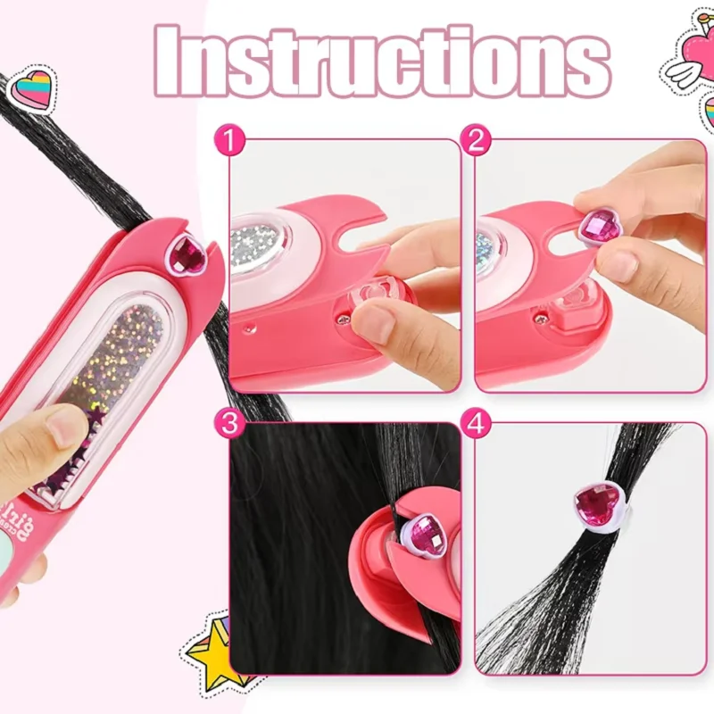 Hair Gem Bling Hair Jewels Diamonds For Girls Beauty Fashion Toy Interactive Dress up Kid Glitter Headwear Gift