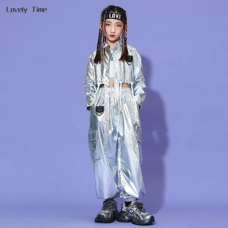 Kids Cosplay Costume Girls Hip Hop Jacket Cargo Pants Kids Jazz Clothes Sets Child K-pop Costumes