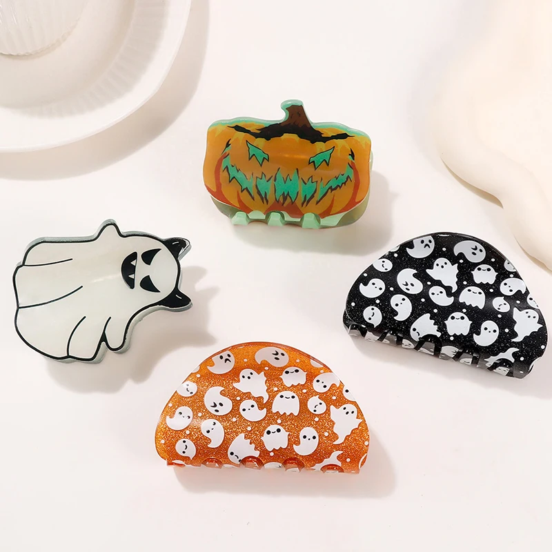 1PC Halloween Glow-in-the-Dark Geist Kürbis Clip Nette Lustige Haar Clip Shark Clip frauen haar Zubehör – Detail 7