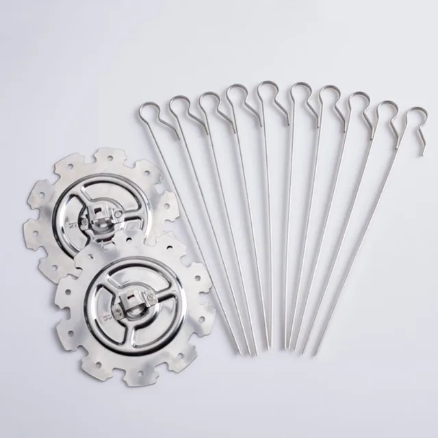 Bbq Kebab Ketrec Rotisserie Nyárs Rozsdamentes Acél Villák Faszén Csirke Rács Sütő Diy Kemping Főző Szerszám - Image 5