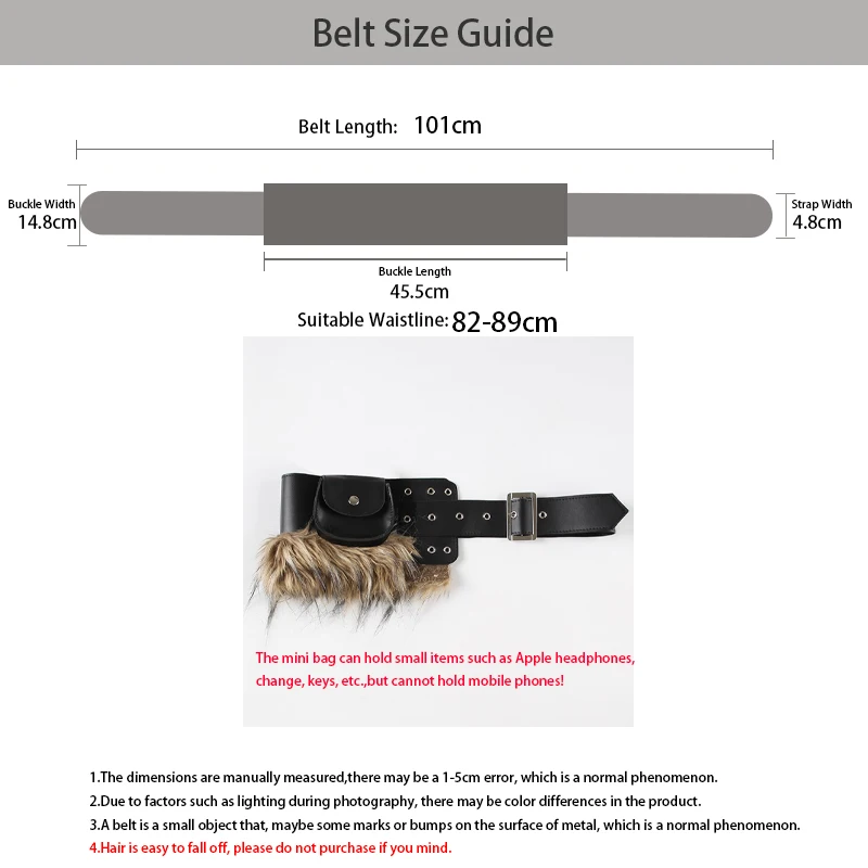 Pelzigen Gürtel Y2k Gürtel Subkultur Herbst Winter Frühling Retro Luxus Plüsch Taille Kette Imitation Pelz Taille Dichtung Hot Girl Sexy Gürtel – Detail 19
