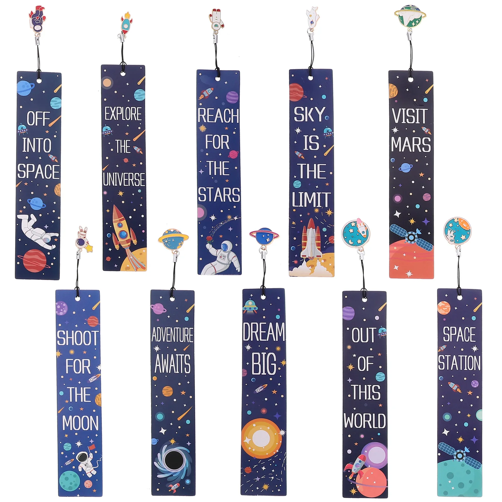 

10 Pcs Space Bookmark Themed Gifts Kids Bookmarks Boys Fun for Pendant Cool Men Reading