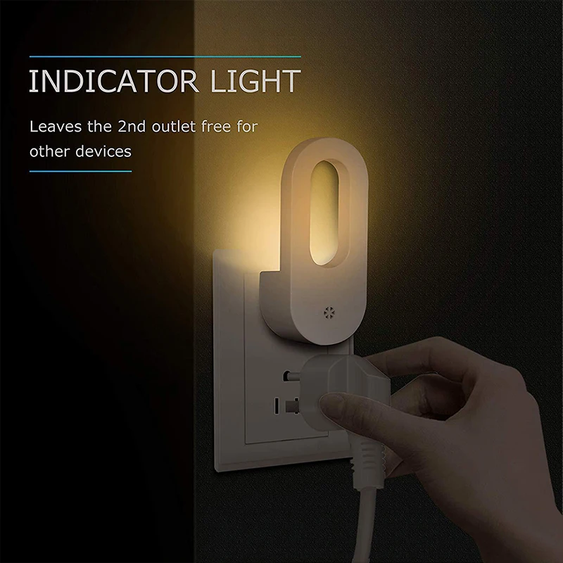 

EU/US Plug Wall Night Light Socket With Twilight Sensor Warm White Lamp Energy Saving For Kids Room, Bedroom