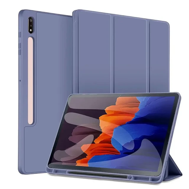 For New Samsung Galaxy Tab S7 Fe Lte 12.4 Plus Case For Samsung Tab S7 11  Case With Pencil Holder S8 Plus 12.4 Cover Auto Sleep - Tablets & E-books  Case - AliExpress
