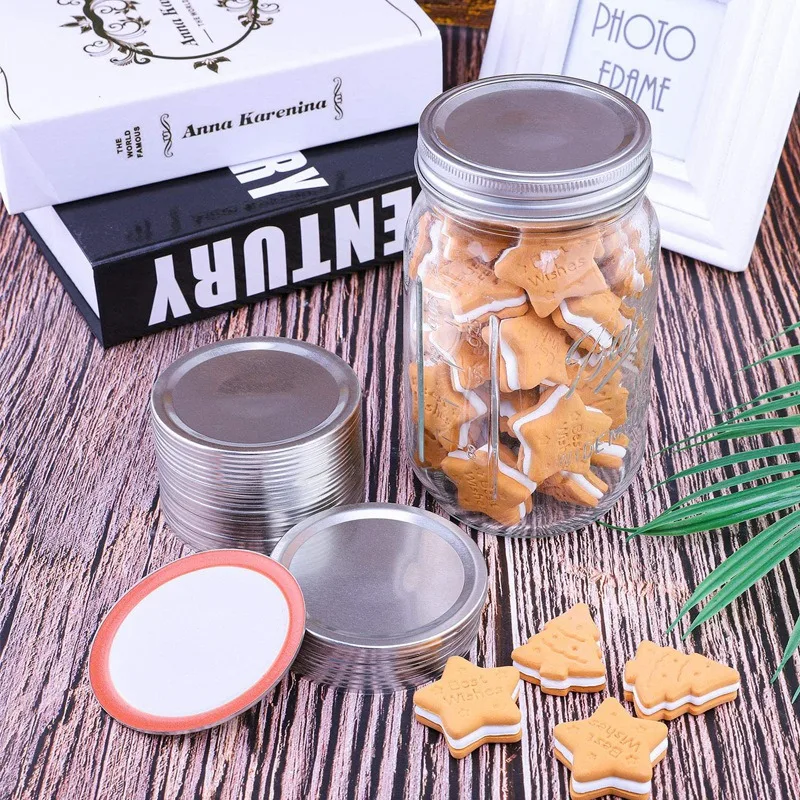 A15F-10 Pcs Canning Lids For Mason Jar Wide Mouth, Split-Type Lids Leak Proof And Secure Can Jar Caps,Silver