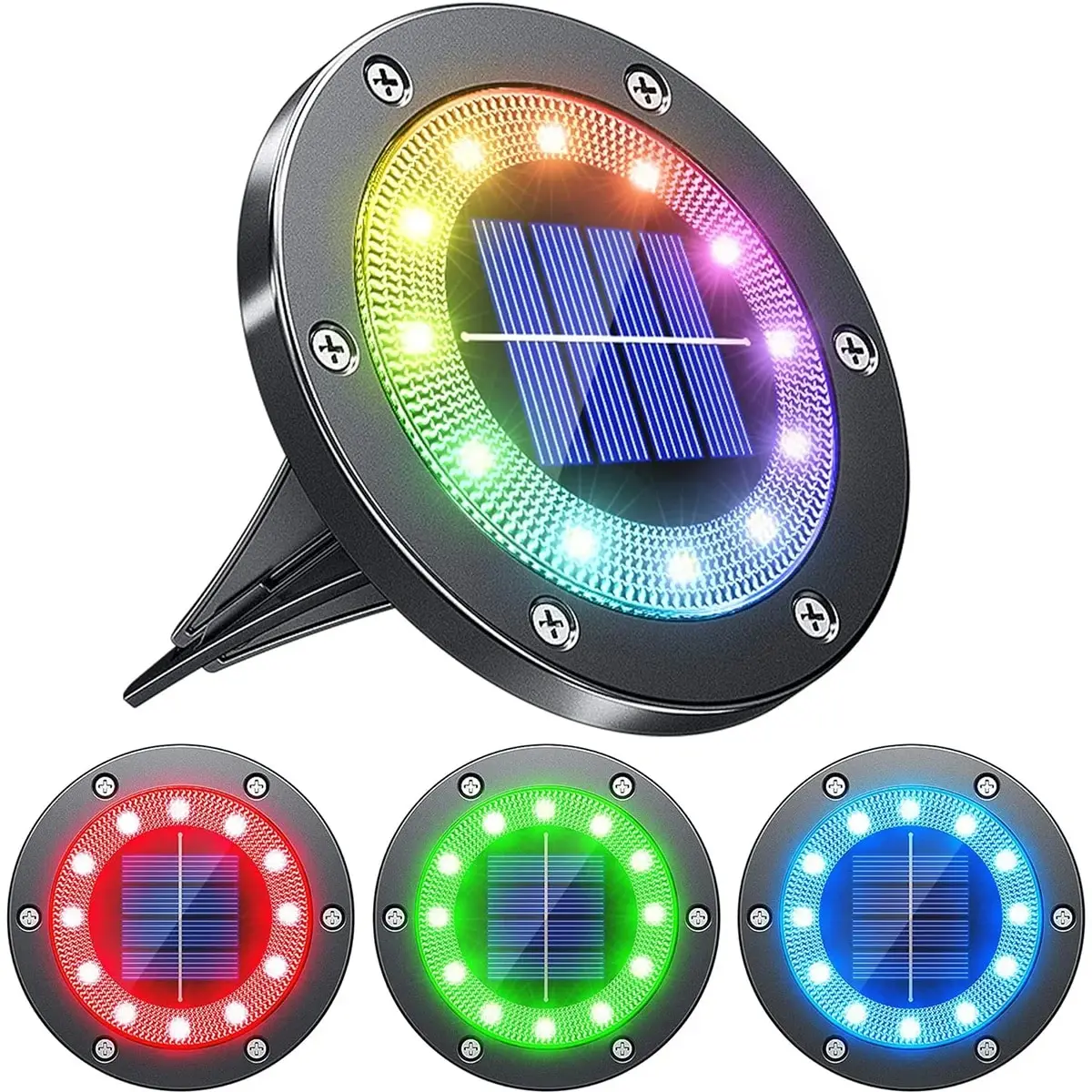 Solar Ground Lights Outdoor 12LED Solar Lights Waterproof Garden for Pathway Yard Halloween Christmas Decorations solar lights solar fairy lights solar landscape lights solar pathway lights garden lights solar stair lights