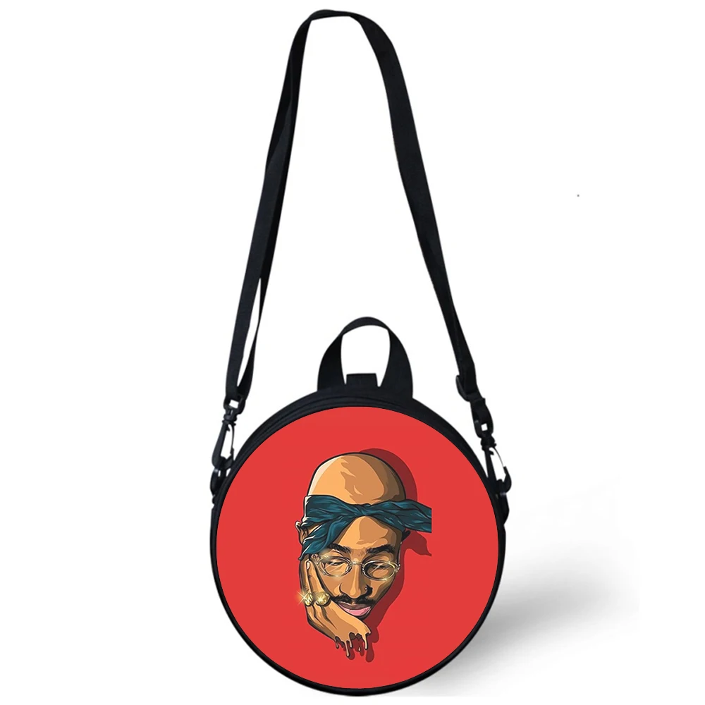 

Rapper 2pac singer Tupac Child kindergarten Bag 3D Print Crossbody Shoulder Bags For School Women Mini Round Bagpacks Rugtas Bag