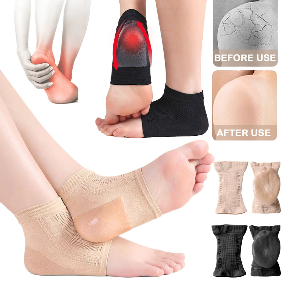 

Silicone Moisturizing Gel Heel Socks for Dry Cracked Feet Heel Spur Pain Relief Treatment Plantar Fasciitis Socks for Women Men